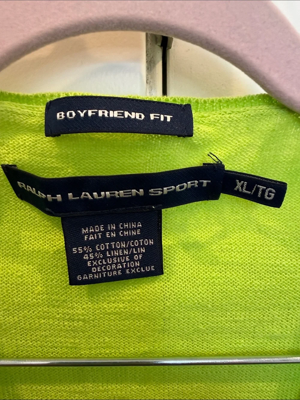 Ralph Lauren Men’s V-Neck Sweater in Lime Green